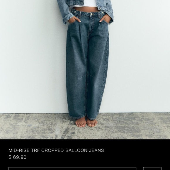 Zara mid rise barrel jeans - Picture 1 of 6